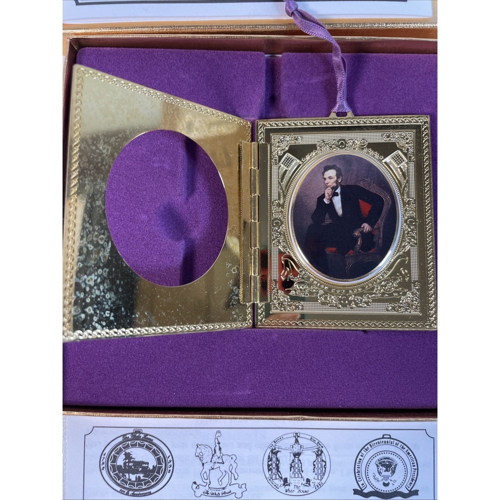 White House Historical Association ornament 1999 Abraham Lincoln Complete W/box - Picture 8 of 10